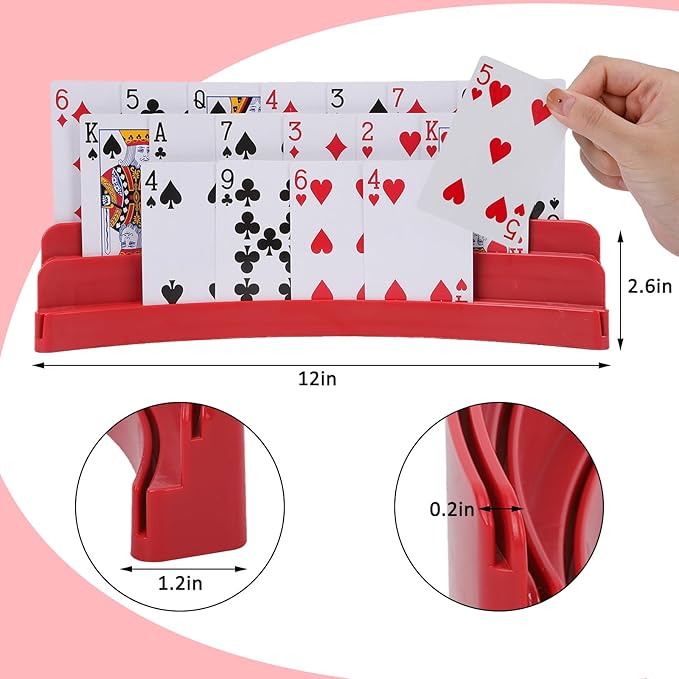 Three-Layer Design Playing Cards Holders，Playing Card Holder for Kids Adults Hands Free Card Holder for Family Card Game Nights Poker Parties