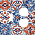 Wallplates Colorful Talavera Mexican Tile 1 Toggle 1 Duplex Switch Plate Electrical Gfci Faceplate Decorative Light Switch Covers For Bathroom Kitchen Decor
