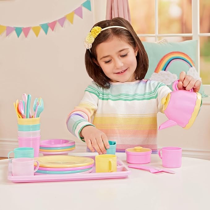 Battat – Play Circle – Dish Set – Plates, Cups, and Tea Party Toys – Kitchen Toys for Toddlers – Pretend Play – 3+ Years(34 Pieces)