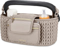 mommore Stroller Organizer with Insulated Cup Holders, Adjustable Stroller Caddy with Detachable Phone Bag, Stroller Accessories Fits for Uppababy, Doona, Jogger, Britax(Light Cafe)