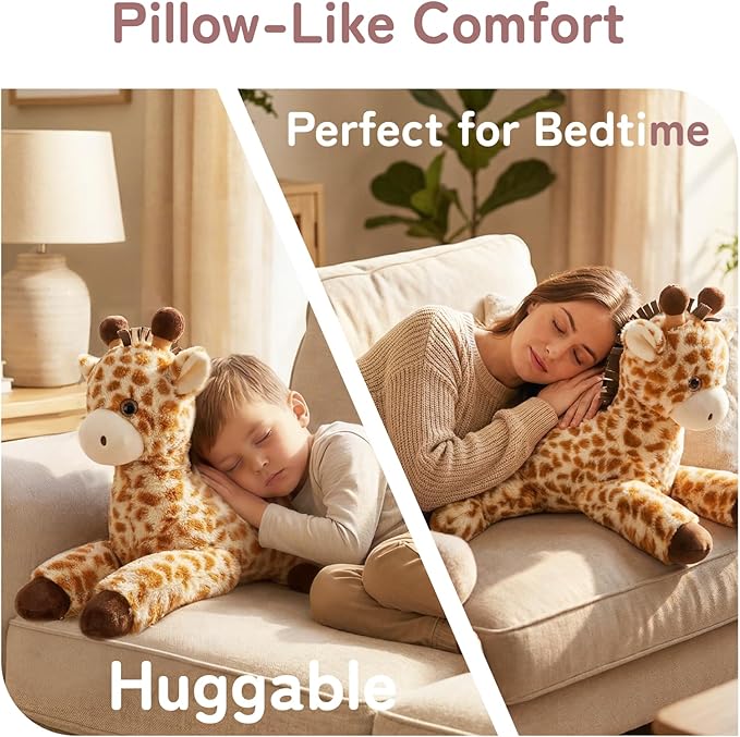 Niuniu Daddy Weighted Giraffe Stuffed Animal for Kids & Adults, 20 Inch 3.3lb Large Plush Toy with Soft Fur, Weighted Plushies Pillow for Sensory Calm, Huggable Gift for Everyday Comfort