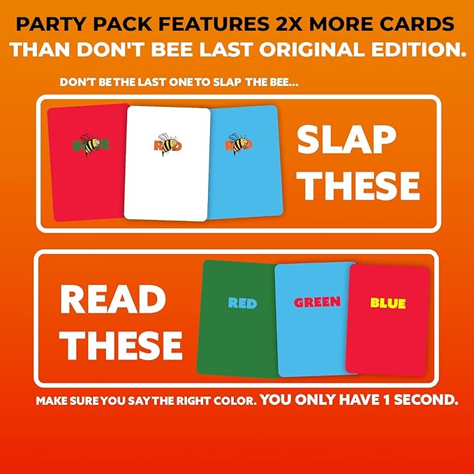QUOKKA Family Board Games for Kids 8-12 – Party Game for Family Night – Fun Card Games for Adults, Teens and Families – Don’t Bee Last Party Pack – Fast-Paced – 2-6 Players