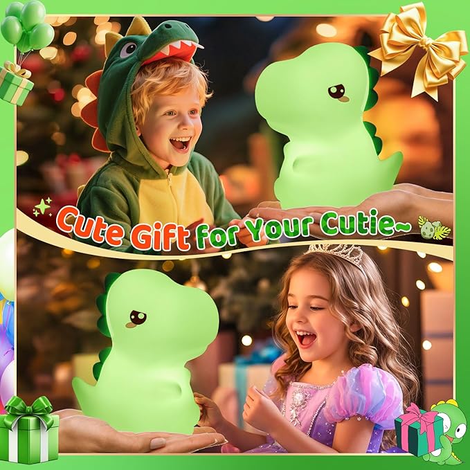 OneFire Dinosaur Toys for Kids 3-5,16 Colors+Silicone+Dimmable+12 Hr Use Night Light for Kids Night Light,Toys for 3-8 Year Old Boy,Toddler Birthday Gift,Dinosaur Room Decor for Boys,Girl,Baby,Toddler