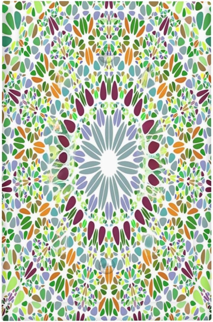 Mandala Flower Abstract Round Mosaic Floral Light Switch Cover Plate 1 Gang No Device Blank Electrical Wall Plates Faceplate Decorative Switch Plate for Bedroom Living Room Decor