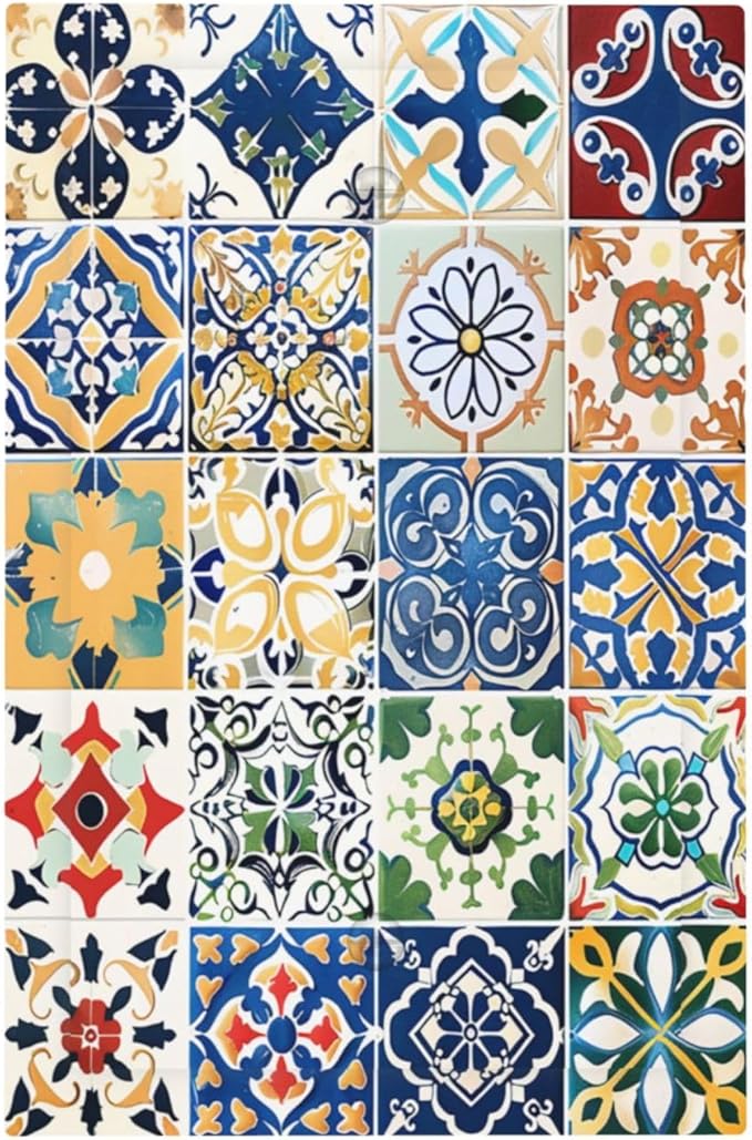 Light Switch Cover Plate Moroccan Traditional Mexican Talavera Til 1 Gang No Device Blank Electrical Wall Plates Faceplate Decorative Switch Plate for Kitchen Home Decor
