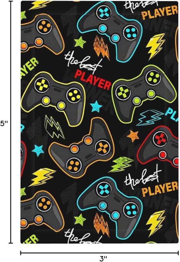 Kid Boys Gamer Gaming Game 1 Gang No Device Wall Plate Decorative Blank Light Switch Cover Switchplate Electrical Faceplate for Bathroom Home Bedroom Art Decor