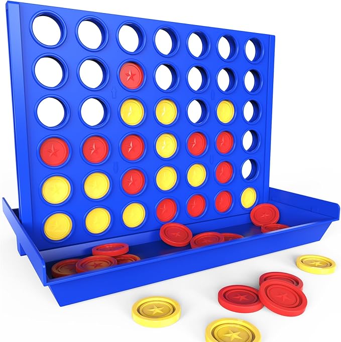 Pup Go Big Size 4 in a Row Game for Kids Ages 3 for Boys Girls Teens, Family Tabletop Games Indoor & Outdoor for Yard, Lawn, Camping, Party, Foldable Design with 6 Spare Discs