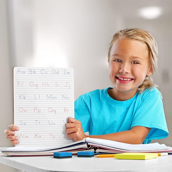 Scribbledo Dry Erase Handwriting Practice for Kids 9 x 12 inch Alphabet Tracing Board Whiteboard Letter Tracing for Kids Ages 3-5 Write and Wipe Alphabet Practice Cards Letters Writing Board