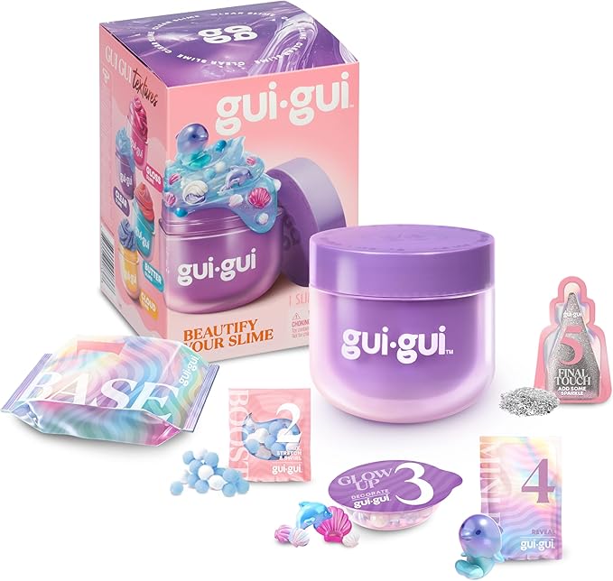 GUI GUI Slime Kit - Scented 2-Pack Bundle, Clear & Gloss, 5 Step DIY Process to Customize Your Ultimate Glow-Up, Resealable and Reusable Container, ASMR Experience, Slime Making Kit