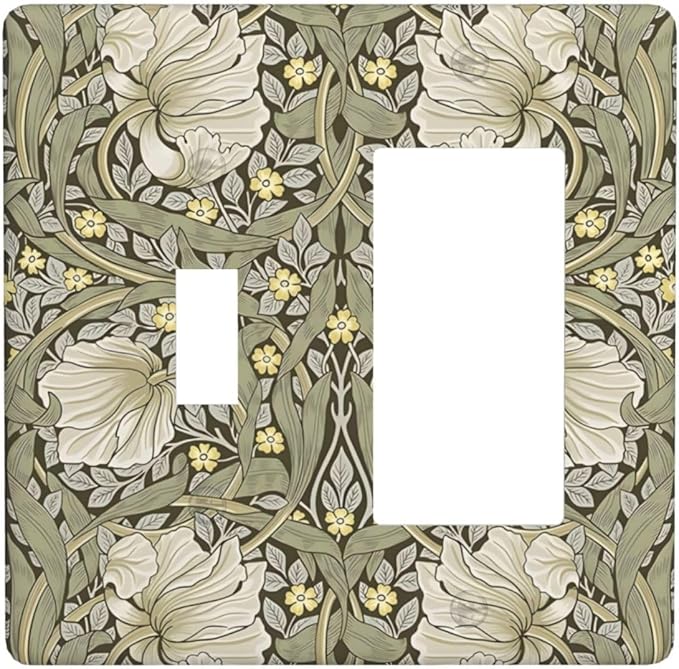 William Morris Pimpernel Flowers Plant Floral Outlet Covers 1 Toggle 1 Rocker Combination Decorative Wall Plate Electrical Switch Plates Light Switch Cover Plate for Farmhouse Living Room Decor