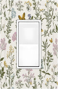 Decorative Outlet Covers Vintage Colorful Flowers Butterfly Floral 1 Gang Single Rocker Light Switch Cover Plate Wall Plates Gfci Faceplate For Bed Room Living Room Decor