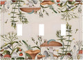 Boho Mushroom Forest Plants Wildflowers Insects Decorative Switch Plates 3 Gang Wall Plate Triple Toggle Light Switch Cover Faceplate Electrical Wall Panels for Kids Room Home Decor