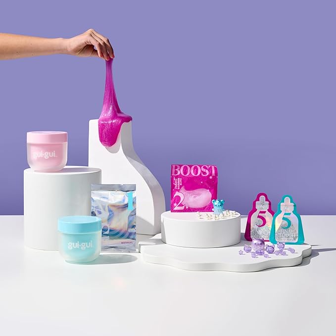 GUI GUI Slime Kit for Kids - Scented Shimmer Deluxe Duo Pack, Iridescent Slime for Kids, 5 Step DIY Process to Customize Your Ultimate Glow-Up, Resealable and Reusable Container, ASMR Experience