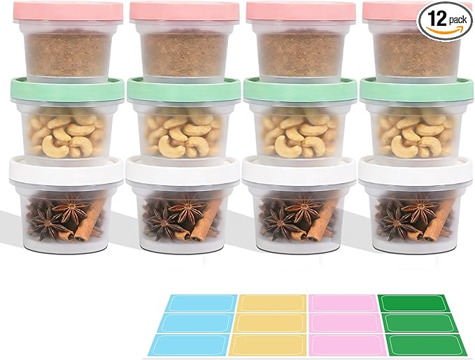 ASEVAT 12 Pack 6.67 oz Food Storage Containers with Twist Lids – Leakproof BPA-Free Soup Containers, Microwave/Dishwasher Safe Freezer Containers for Meal Prep, Leftovers & Takeout