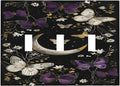 Decorative Light Switch Cover Plate Boho Crescent Moon Butterfly 3 Gang Wall Plate Triple Toggle Switch Plate Covers Electrical Outlet Cover for Bedroom Home Decor
