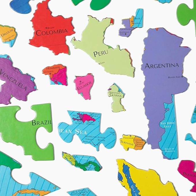 GeoToys GeoPuzzle, Latin America Jigsaw Puzzles, 50 Pc Geography Game & Map Puzzle, Educational Games & Kids Learning Activities, Puzzle Gifts for Children Ages 6-9, Fun Learning Toys for Kids