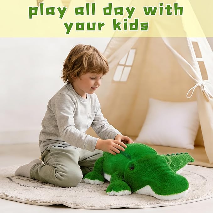 MorisMos 34inch Giant Alligator Stuffed Animal, Soft Fluffy Alligator Plush Toy, Big Stuffed Huge Crocodile Plush Gifts for Kids Boys Girls Brithday
