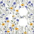 Wallplates Floral Colorful Green Leaf Wildflower 1 Toggle 1 Duplex Switch Plate Electrical Gfci Faceplate Decorative Light Switch Covers For Bed Room Living Room Decor
