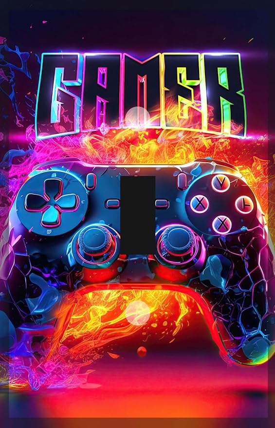 Cool Light Switch Plate Cover for Teens Room Fun Novelty Gift Decorative Decor Bedroom (Video Gamer)