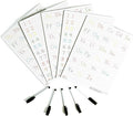 5 PCs Dry Erase Alphabet Tracing Boards: Letter and Numbers Handwriting Practice for Kids Learning, Reusable Boards for Kindergarten and Preschool