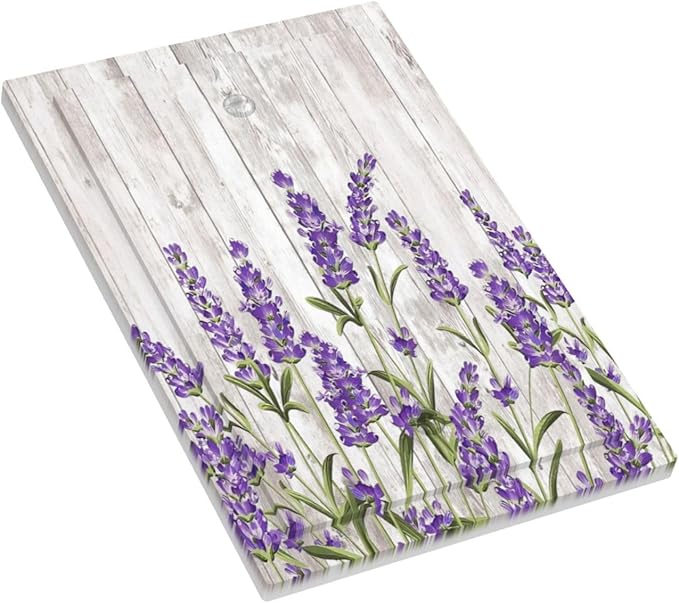 Purple Lavender Rustic Wooden Flowers Floral Plant Light Switch Cover Plate 1 Gang No Device Blank Electrical Wall Plates Faceplate Decorative Switch Plate Covers for Farmhouse Living Room Decor