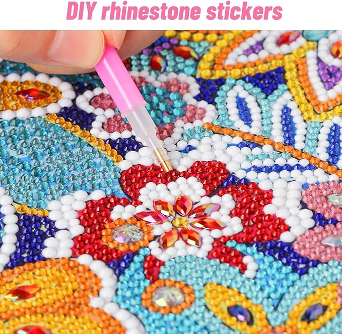 ZUYUSUT Flower Diamond Art Painting Kits for Kids with Wooden Frame Girls Art Crafts Rhinestone Gem by Number Kits Birthday