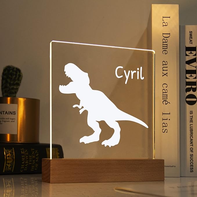 Dinosaur Night Light, Night Light, Custom Name Night Light, Kids Bedroom, Nursery Night Light, Personalized Night Light, Childs Playroom, Gift for Kids