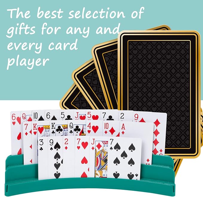 Three-Layer Design Playing Cards Holders，Playing Card Holder for Kids Adults Hands Free Card Holder for Family Card Game Nights Poker Parties