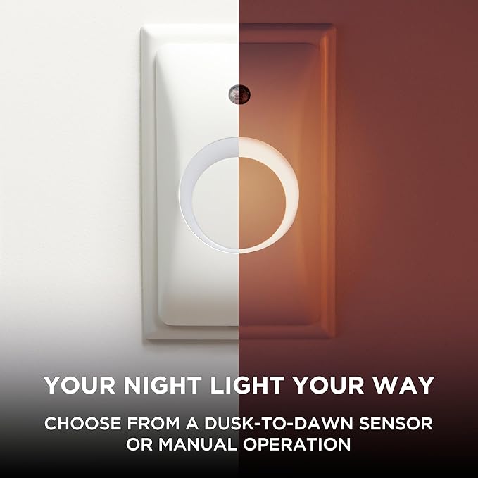 GlowGuard Childproof Outlet Covers & Night Light (2-Pack) | Secure & Tamper Resistant | Childproof, Babyproof, Toddler Proof, Child Safety Socket Cover | Light Sensor or Manual Toggle | Patent Pending