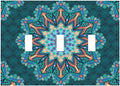 Light Switch Cover Boho Hippie Colorful Mandala 3 Gang Wall Plate Triple Light Switch Plate Toggle Decorative Outlet Covers Electrical Switchplate for Bathroom Home Decor