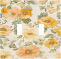 Decorative Switch Plate Covers Vintage Floral Pastel Flower Pattern 2 Gang Double Toggle Light Switch Cover Plate Electrical Wall Plate Outlet Cover Outlet Light Switch Cover for Bedroom Cabin Decor