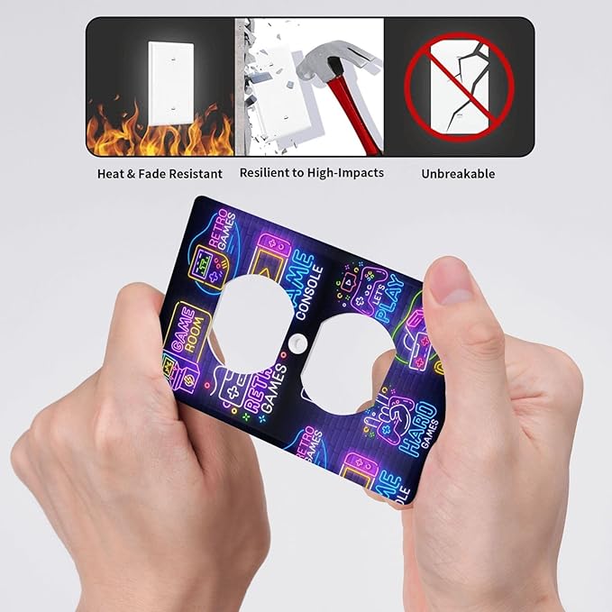 Games Funny Outlet Covers Decorative Electrical Outlets Duplex Outlet 1-Gang Wall Plate Receptacle Wall Outlet Cover