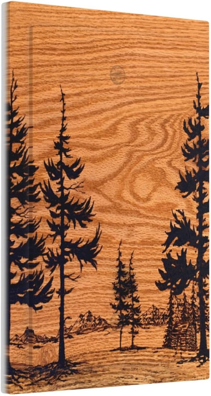 Pine Forest Natural Scenery Silhouette Wood Grain Light Switch Cover Plate 1 Gang No Device Blank Electrical Wall Plates Faceplate Decorative Switch Plate Covers for Farmhouse Home Decor