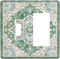 Sage Green Boho Vintage Floral Outlet Covers 1 Toggle 1 Rocker Combination Decorative Wall Plate Electrical Switch Plates Light Switch Cover Plate for Bedroom Living Room Decor