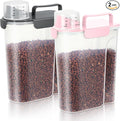 LEAWALK 5Lbs /6Qt/5L Airtight Cat Dog Food Storage Container with Upgraded Large Nozzle BPA-Free, Pet Food Storage Containers for Rice, Grain, Pet Food, Flour, Dog Treat Storage-2 Pack （Pink & Black）