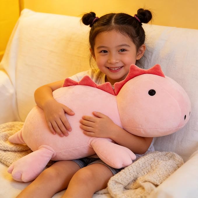 JOD® Weighted Dinosaur Stuffed Animals, Dinosaur Weighted 4 lbs, 22" Large Weighted Plush Animal, Cute Plush Toy Pillow, Soft Dino Plushie Gifts for Adults, Boys & Girls (55 CM Pink)