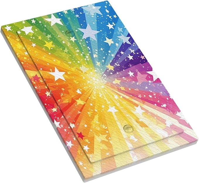 Light Switch Cover Rainbowcolored Rays With White Stars Decorative Switch Plates 1 Gang Blank No Device Outlet Covers Electrical Wall Plates for Nursery Home Decor