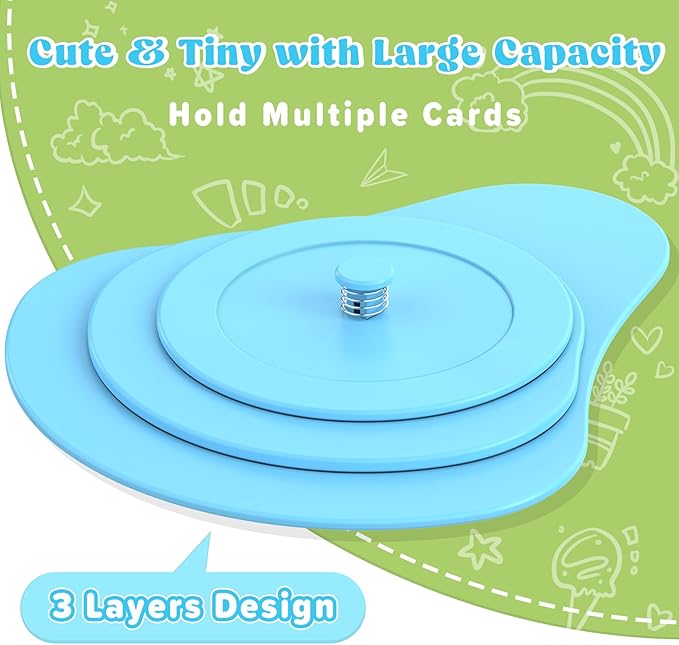 Playing Cards Holder for Little Hands Stocking Stuffer for Boy Girl UNO Game Nights, Poker, Canasta, Spite Malice, Playing Card Accessories for Family Gatherings & Travel, Set of 2 (Blue + Green)