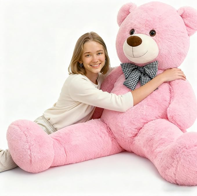Misscindy Giant Teddy Bear Plush Stuffed Animals for Girlfriend or Kids 47 inch, (Pink)