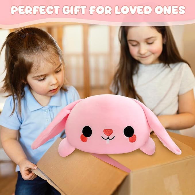 TOYSYM Weighted Stuffed Animals, Bunny Stuffed Animal with Weighted Beads, Cute Plush Toy Pillow Easter Bunny Rabbit Gifts for Adults Kids Boys Girls