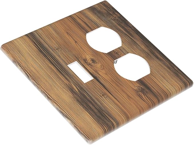 Wallplates Vintage Rustic Country Brown Wood 1 Toggle 1 Duplex Switch Plate Electrical Gfci Faceplate Decorative Light Switch Covers For Farmhouse Cabin Decor