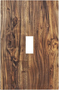 Distressed Wood Brown Wood Texture Decorative Light Switch Cover 1 Gang Single Toggle Device Electrical Faceplate Switchplates Decorator Outlet Wall Plate for Farmhouse Home Decor