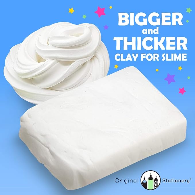 Original Stationery Soft Clay for Slime, 230 g (8.1 oz) White Foam Clay Add-in for Slime Making, Stretchy Air-Dry Butter Texture, Birthday Craft Gift for Kids