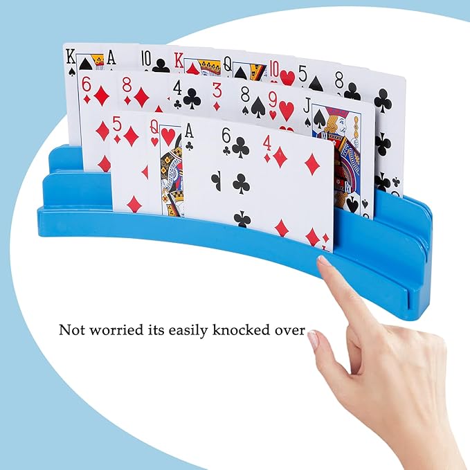 Three-Layer Design Playing Cards Holders，Playing Card Holder for Kids Adults Hands Free Card Holder for Family Card Game Nights Poker Parties
