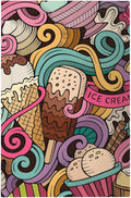 Cartoon Hand Drawn Ice Cream Doodles Colorful Print Light Switch Cover Plate 1 Gang No Device Blank Electrical Wall Plates Faceplate Decorative Switch Plate Covers for Kids Room Nursery Decor