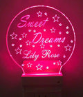 Night Light Multi Color Personalized LED Plug-in, Ultra-Slim Touch Night Light Smart Dusk to Dawn Sensor, Kids Children's Bedroom Kitchen Bathroom Hallway Play Room Variations (Sweet Dreams Stars)