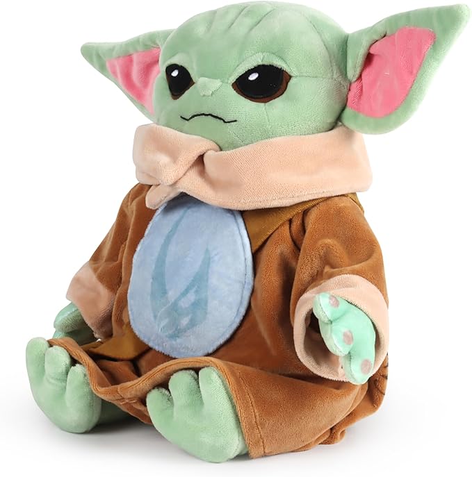 Jay Franco Plush Pillow Buddy - Large Kids Ultra-Soft Stuffed Plushie & Cozy Pillow, Official Licensed Star Wars, 15 Inches, Multi - The Mandalorian Grogu