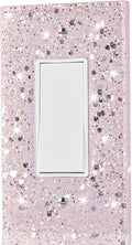 Pink Light Switch Cover - Sparkle Wall Outlet Cover for Girls Room - 1-Gang Rocker 5.10"x3.15"