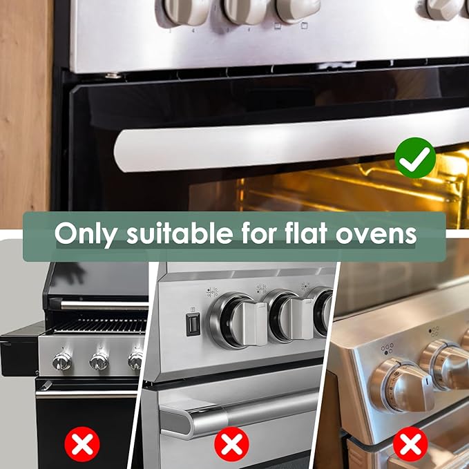 2-Pack Oven Lock Child Safety, Baby Proof Oven Lock with Heat-Resistant 3M Adhesive, No Drill Oven Door Lock for Toddler & Pet, Ideal for Oven Baby Proofing & Kitchen Child Proofing (White)
