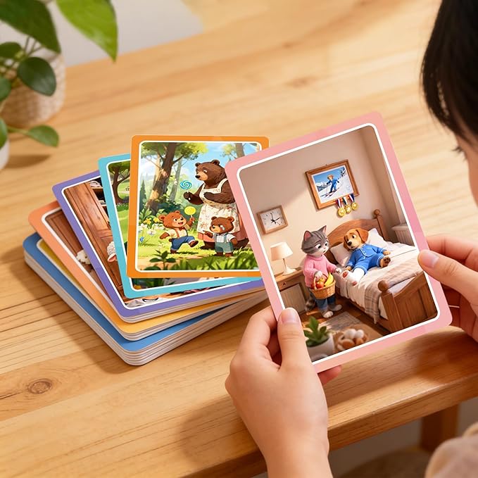 Speech Therapy Materials, Who What Why Conversation Cards for Kids – Learning Game for Social Skills, Emotional Intelligence & Critical Thinking, Sequencing Game & Articulation Materials, Ages 4+
